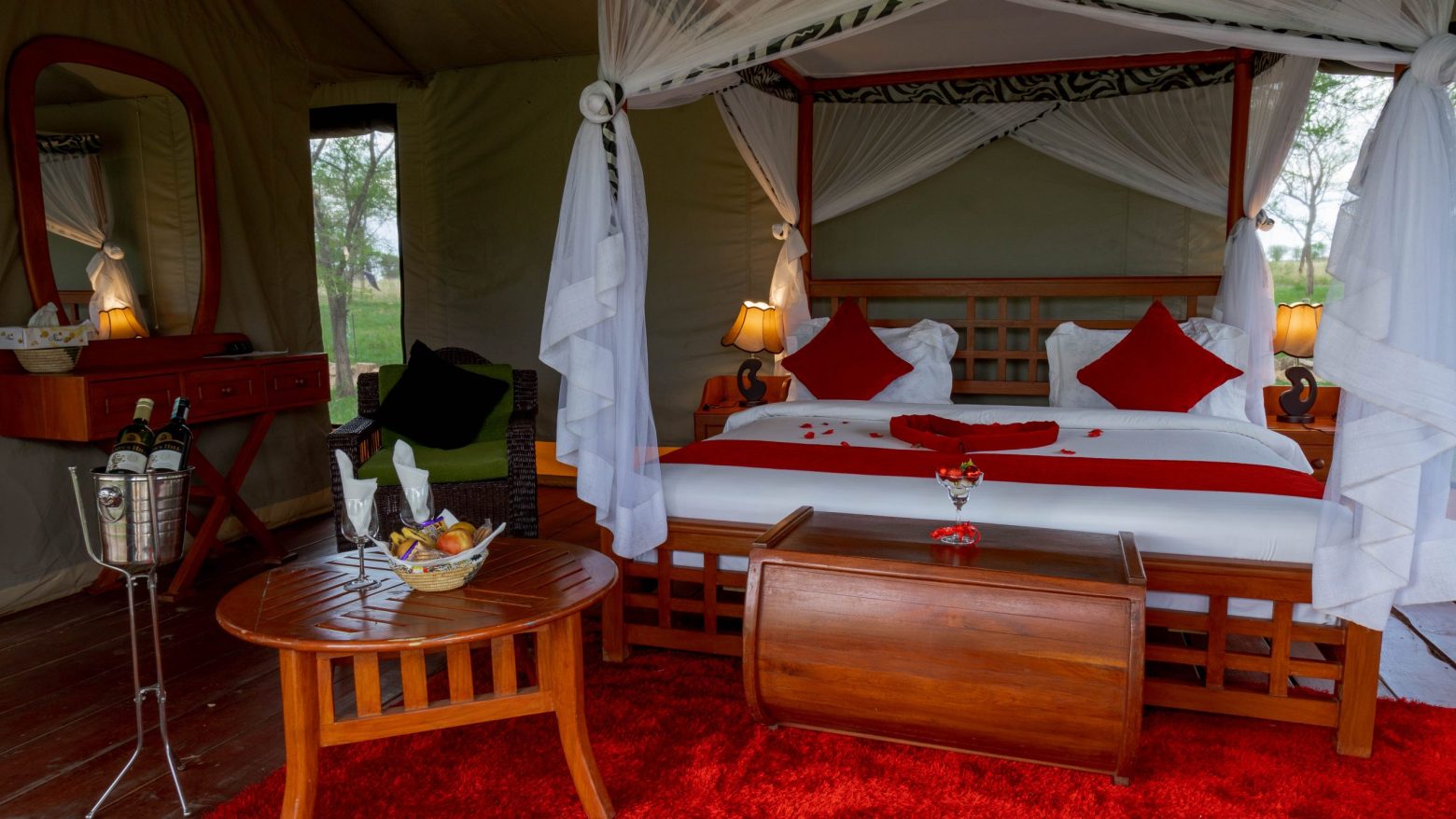 Serengeti Camp luxury tent interior