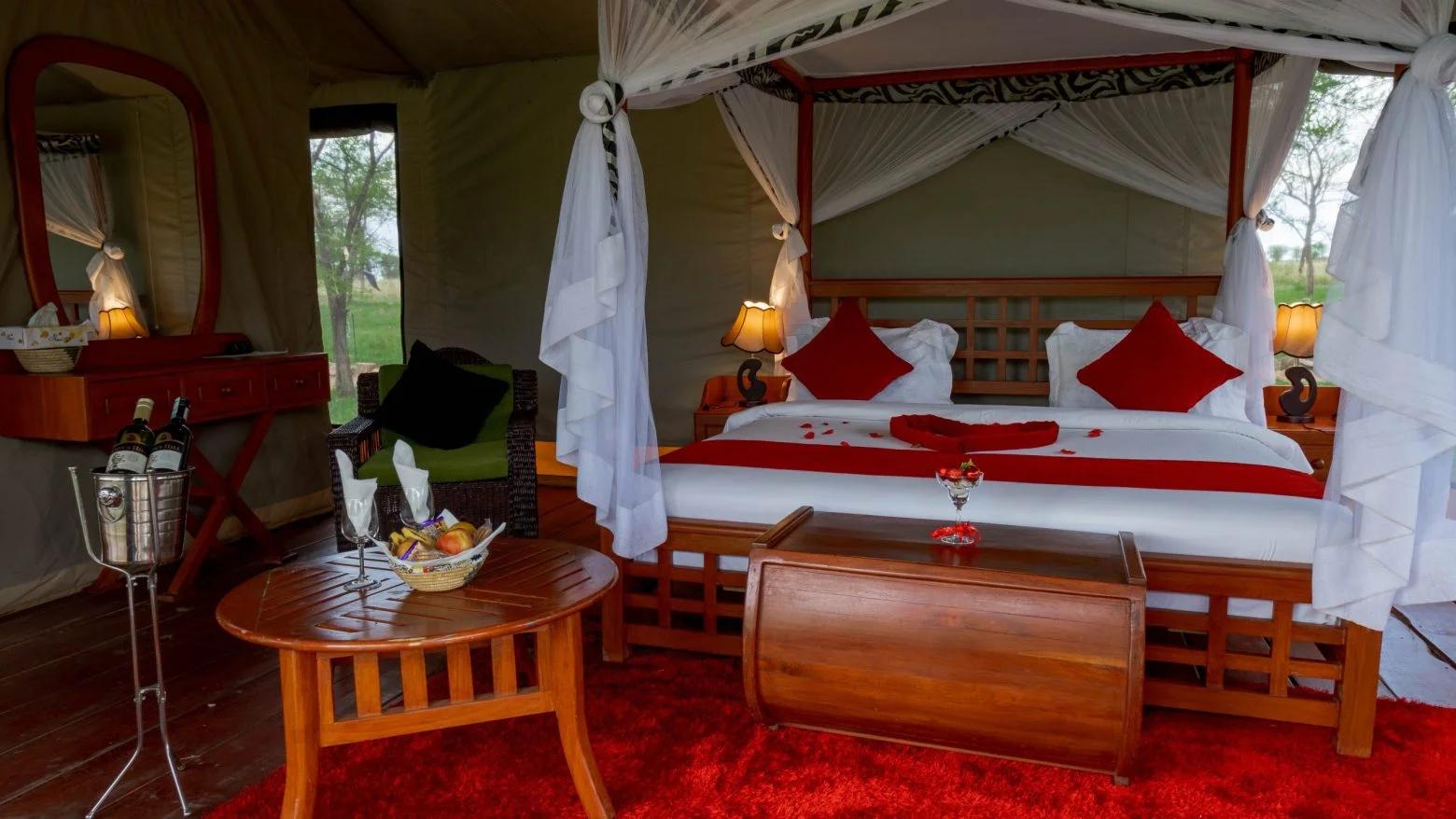 Serengeti Camp luxury tent interior