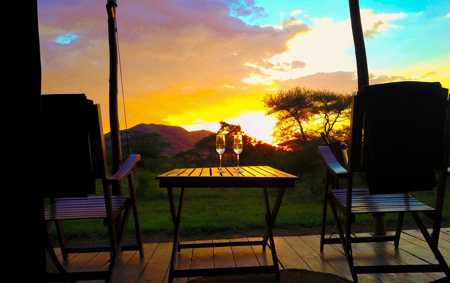 Sundowner in the Serengeti