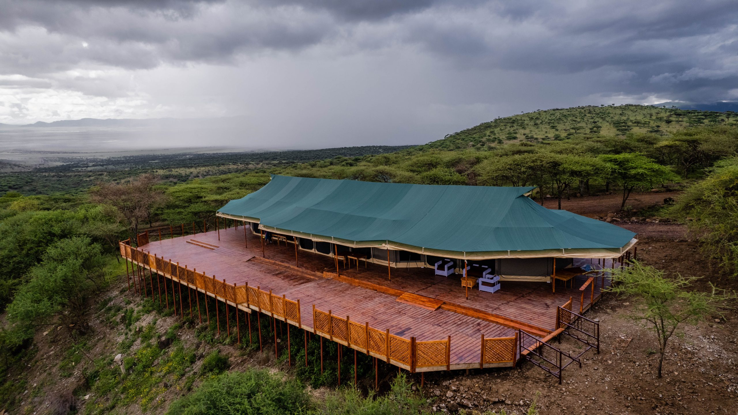 Ngorongoro camp veranda